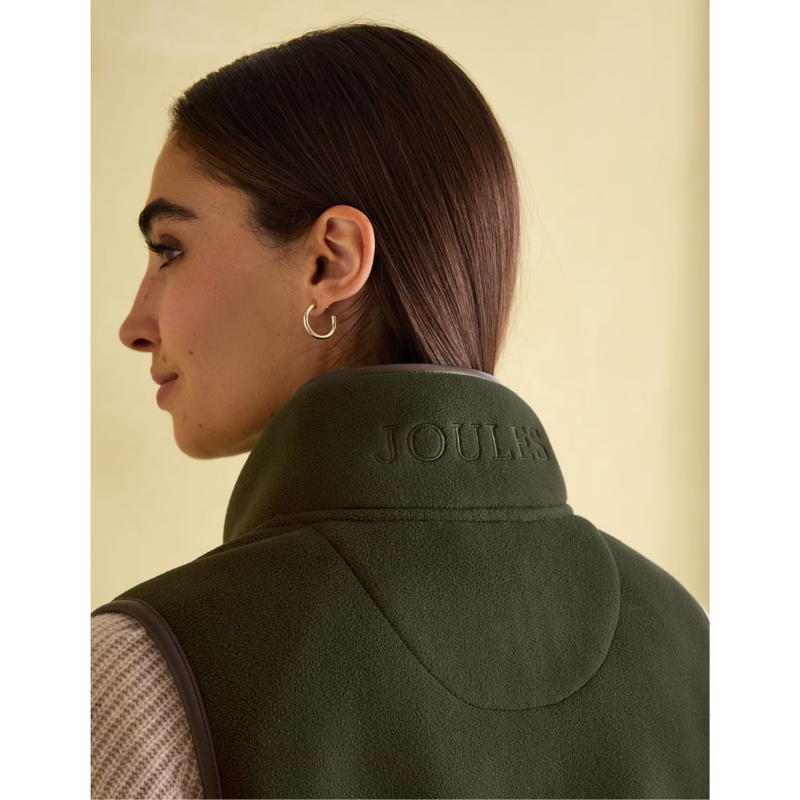 Joules Ladies Fairbourne Fleece Gilet - Khaki-6