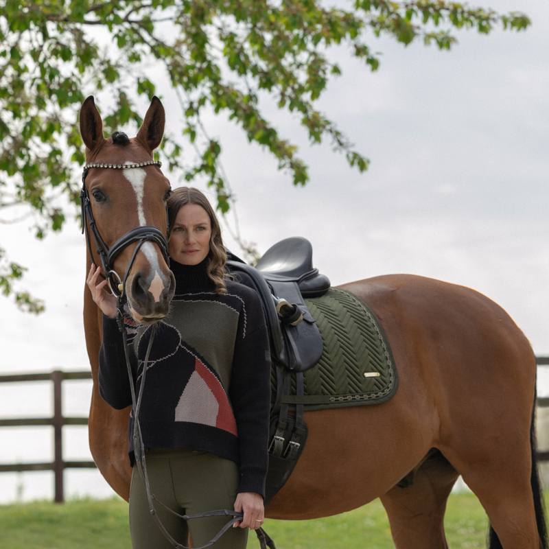 Eskadron Velvet Saddlepad Heritage AW26 - Deep Moss-2