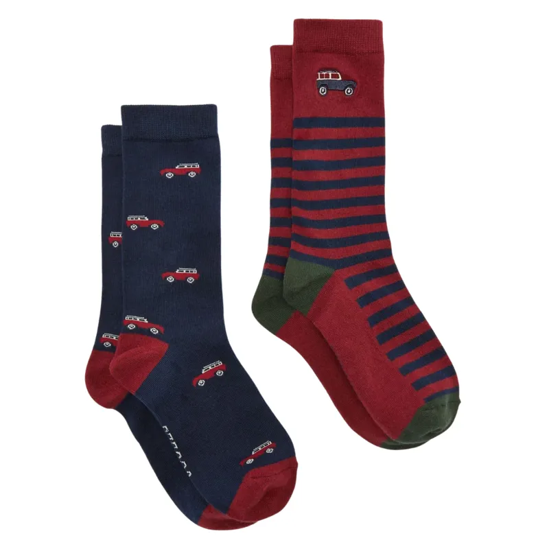 Joules Men's Kingsbury 2 Pack Socks - Red 4x4
