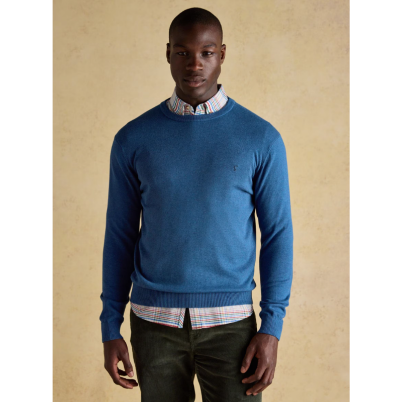Joules Men's Hillside Crew Neck Knitted Jumper - Blue-1