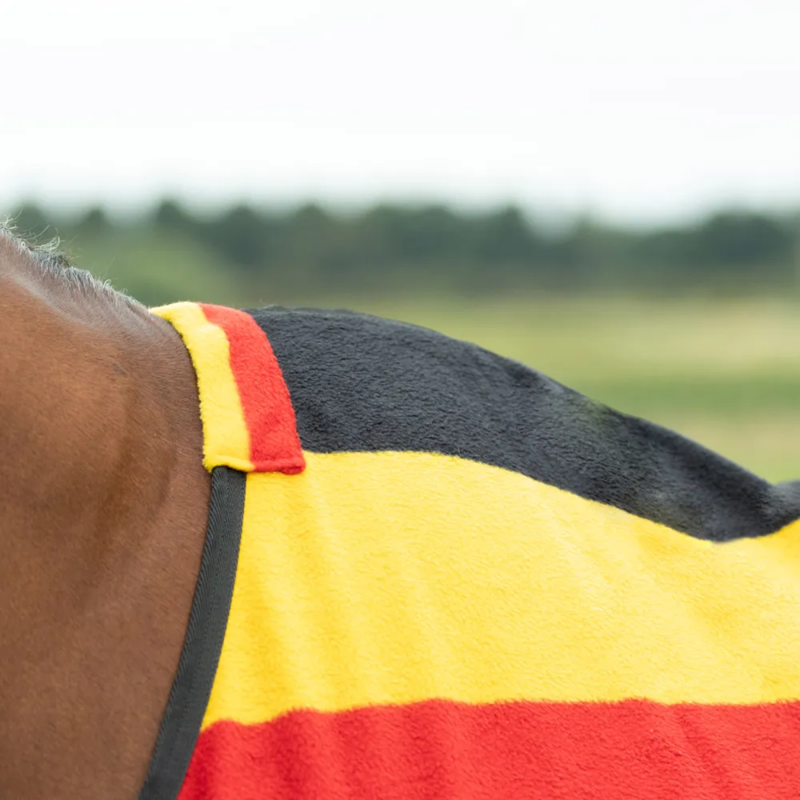 Hy StormX Empra Newmarket Fleece Rug - Yellow/Red/Black-2