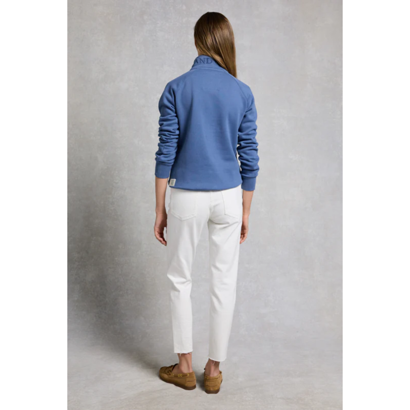 Holland Cooper Sporting Goods Zip Henley - Vintage Blue-4