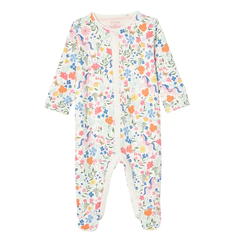 Joules Razamataz Cotton Babygrow -  Cream Horse Print