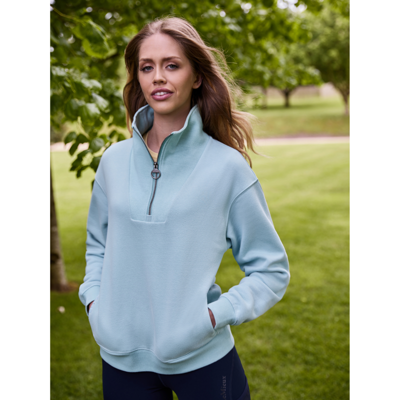 LeMieux Ladies Keira Quarter Neck Sweat - Aqua-6