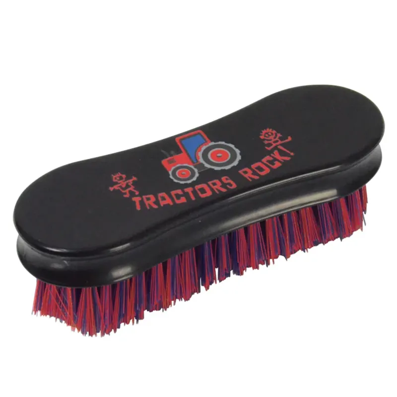 Tractors Rock Face Brush by Hy Equestrian - Navy/Red