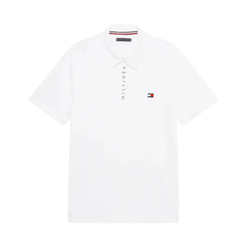 Tommy Hilfiger Men's Harlem Short Sleeve Logo Polo Shirt - Optic White