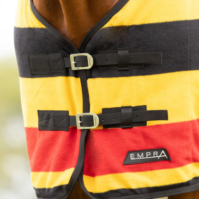 Hy StormX Empra Newmarket Fleece Rug - Yellow/Red/Black-3
