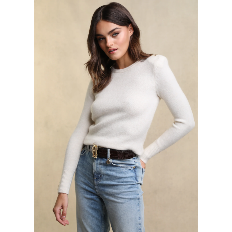 Holland Cooper Amy Crew Neck Knit - Natural-1