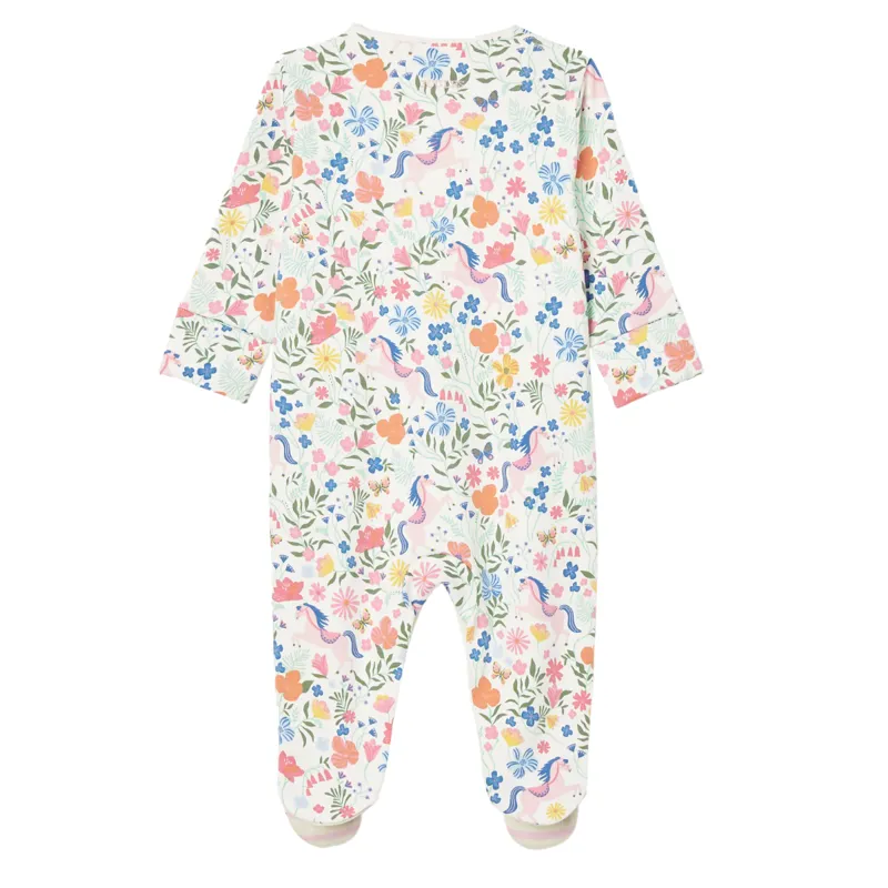 Joules Razamataz Cotton Babygrow -  Cream Horse Print-1