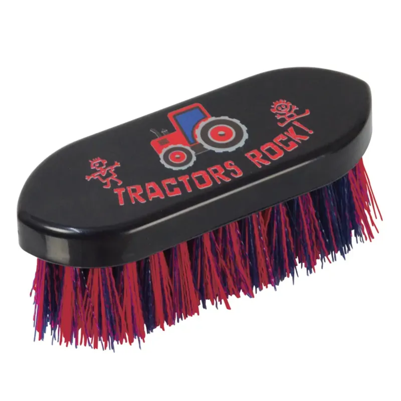 Tractors Rock Dandy Brush by Hy Equestrian - Navy/Red