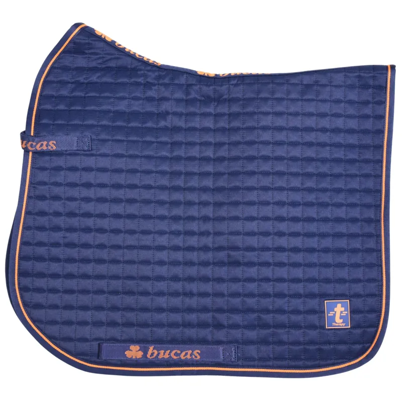 Bucas Therapy Dressage Saddlepad - Navy/Orange - Full