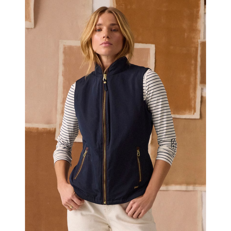 Joules Ladies Farnham Fleece Lined Lightweight Gilet - Navy-2