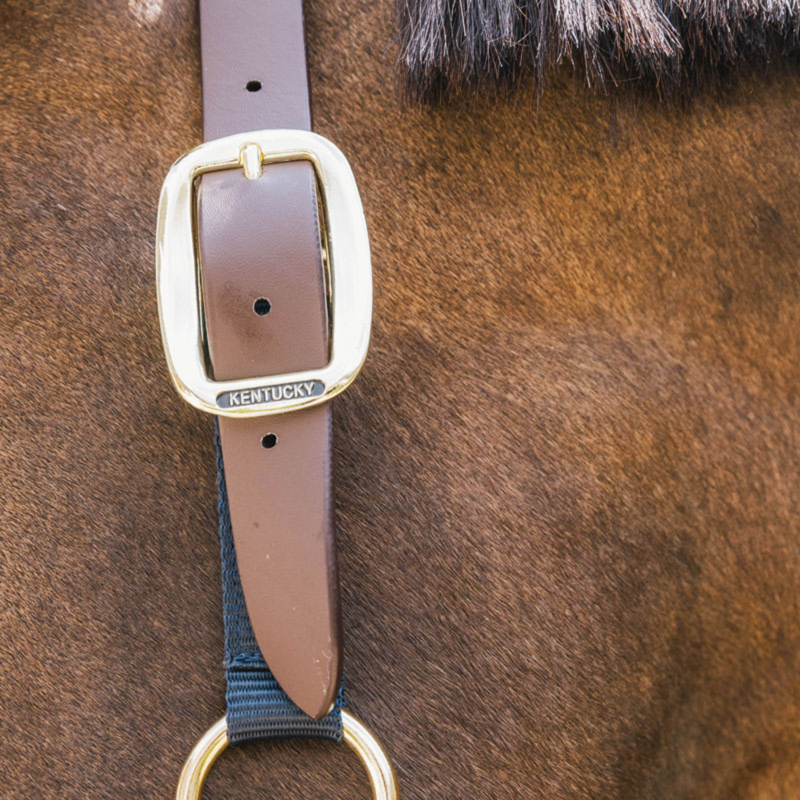 Kentucky Nylon Breakaway Headcollar Neck Piece - Brown-1