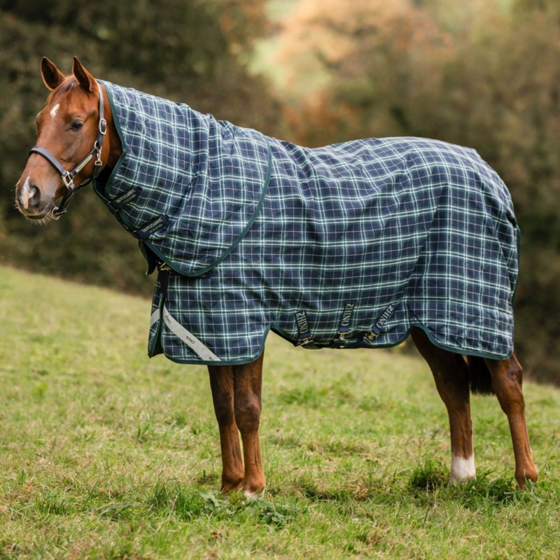 Horseware Rhino 100g Turnout Rug Plus - Hunter Check/Green/Navy