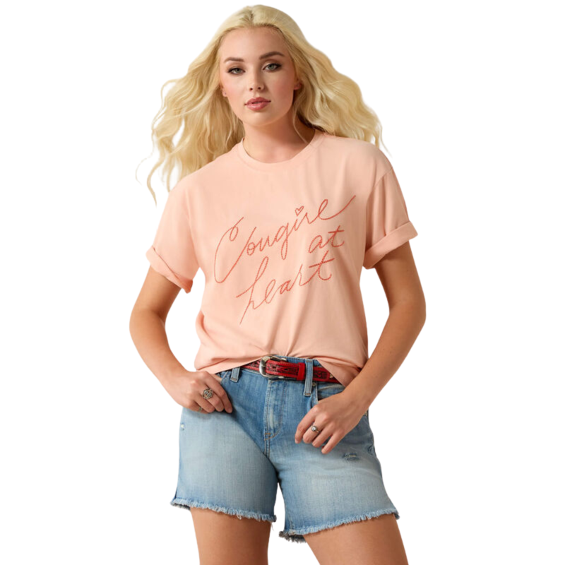 Ariat Women's Cowgirl at Heart T-Shirt - Tropical Peach