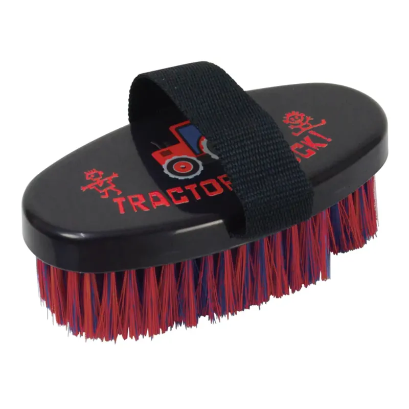 Tractors Rock Body Brush by Hy Equestrian - Navy/Red