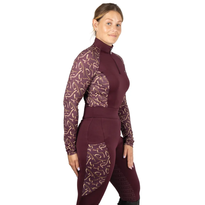 Hy Equestrian Elevate Heritage Base Layer - Berry-1