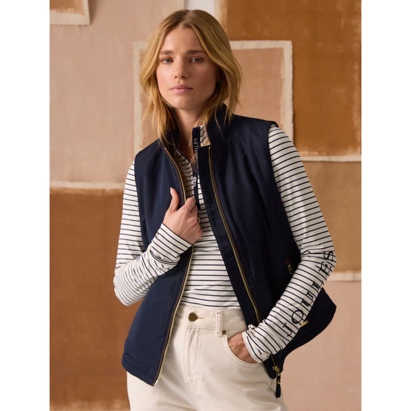 Joules Ladies Farnham Fleece Lined Lightweight Gilet - Navy-5