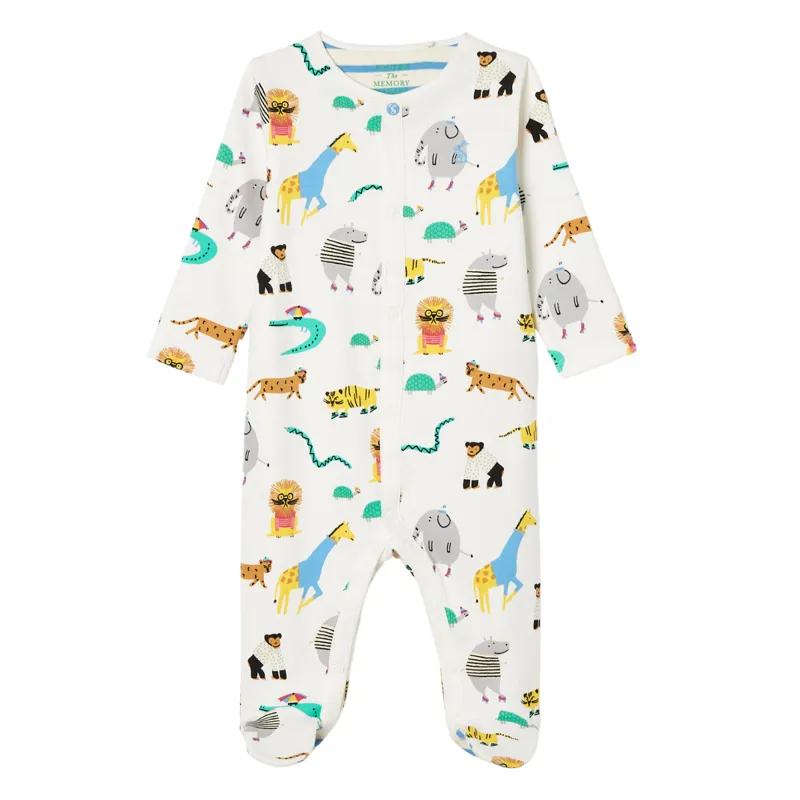 Joules Razamataz Cotton Babygrow - Cream Zoo Print