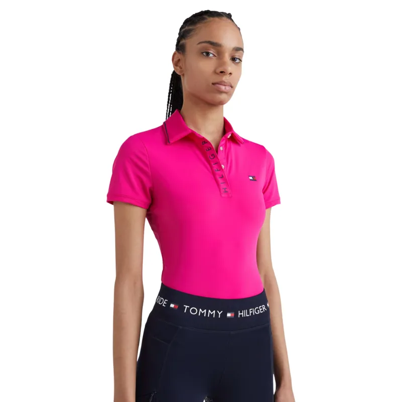 Tommy Hilfiger Women's Performance Polo Shirt - Hot Magenta