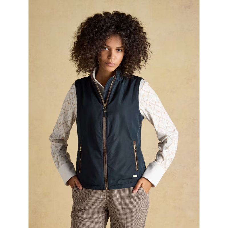 Joules Ladies Farnham Fleece Lined Lightweight Gilet - Navy-1