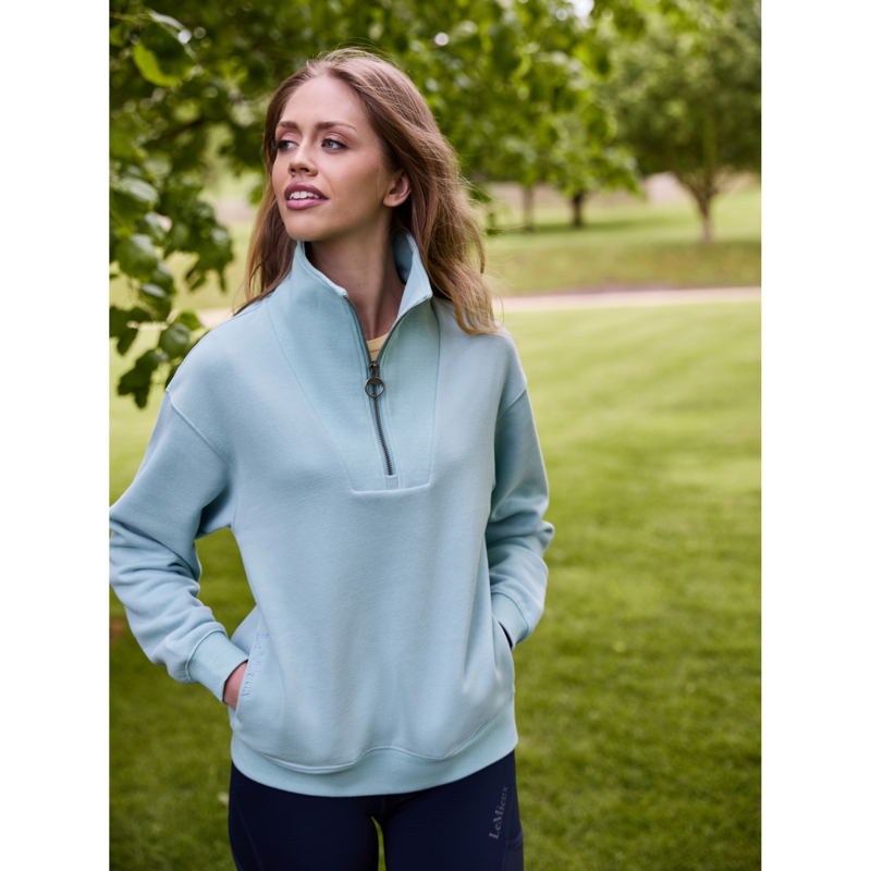 LeMieux Ladies Keira Quarter Neck Sweat - Aqua-5