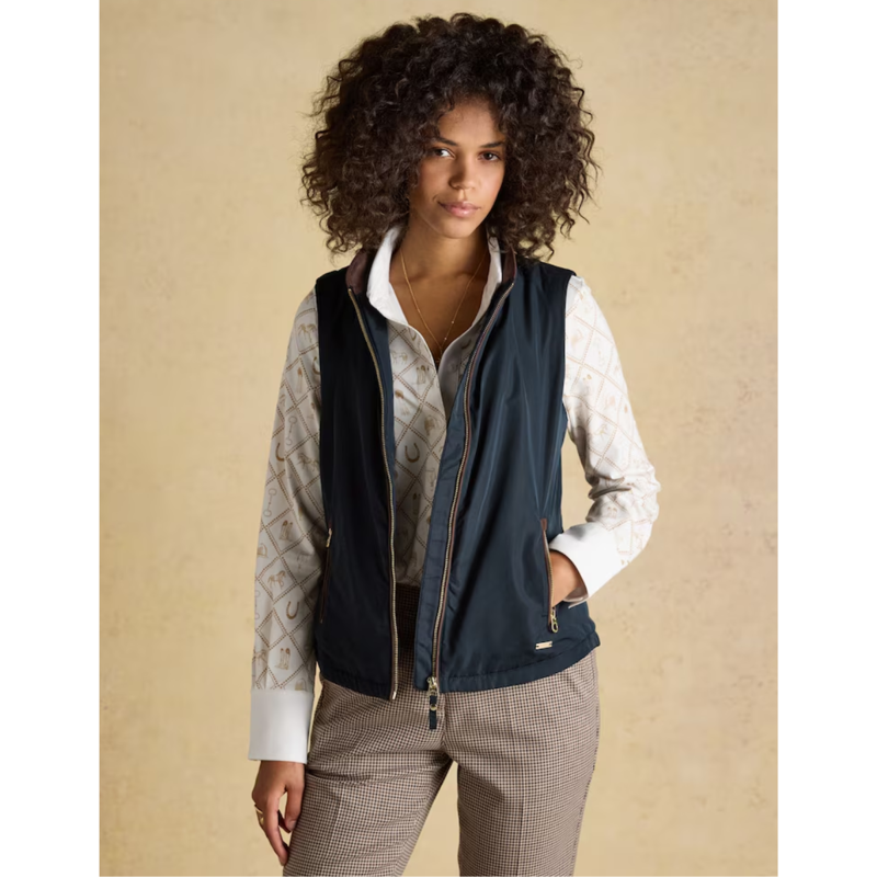 Joules Ladies Farnham Fleece Lined Lightweight Gilet - Navy-3