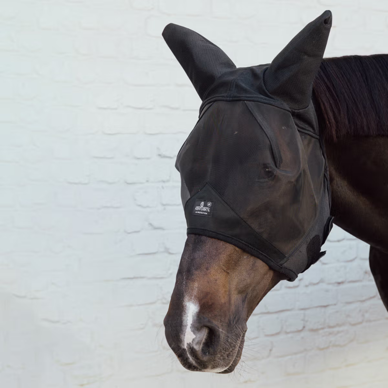Kentucky Fly Mask with Soundless Ears - Black
