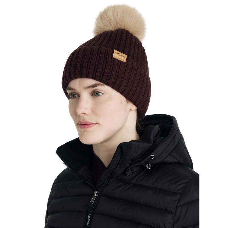 LeMieux Clara Rib Beanie - Damson-1