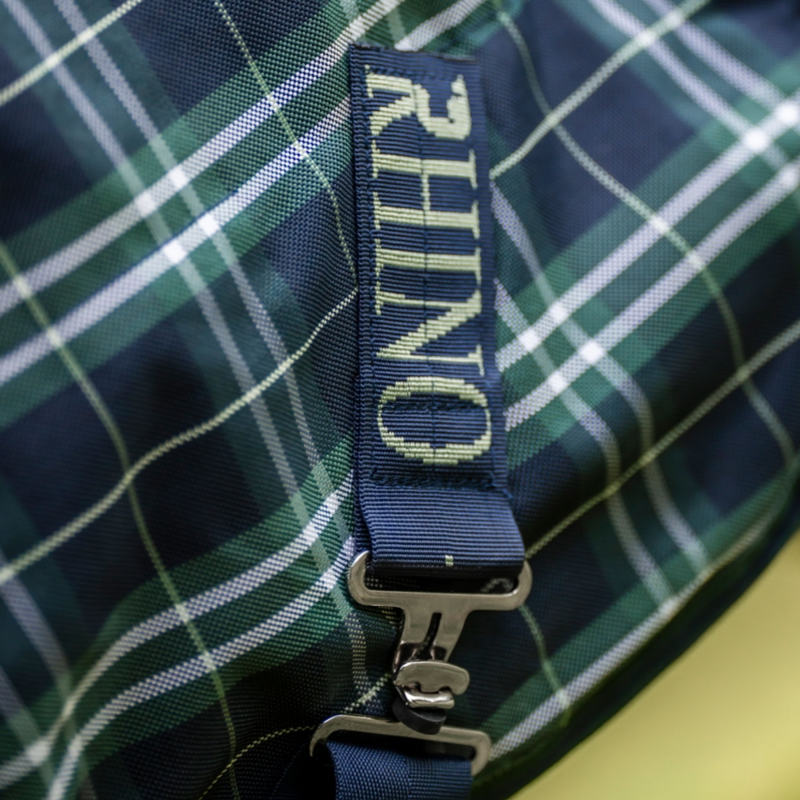 Horseware Rhino 0g Turnout Rug Plus - Hunter Check/Green/Navy-2