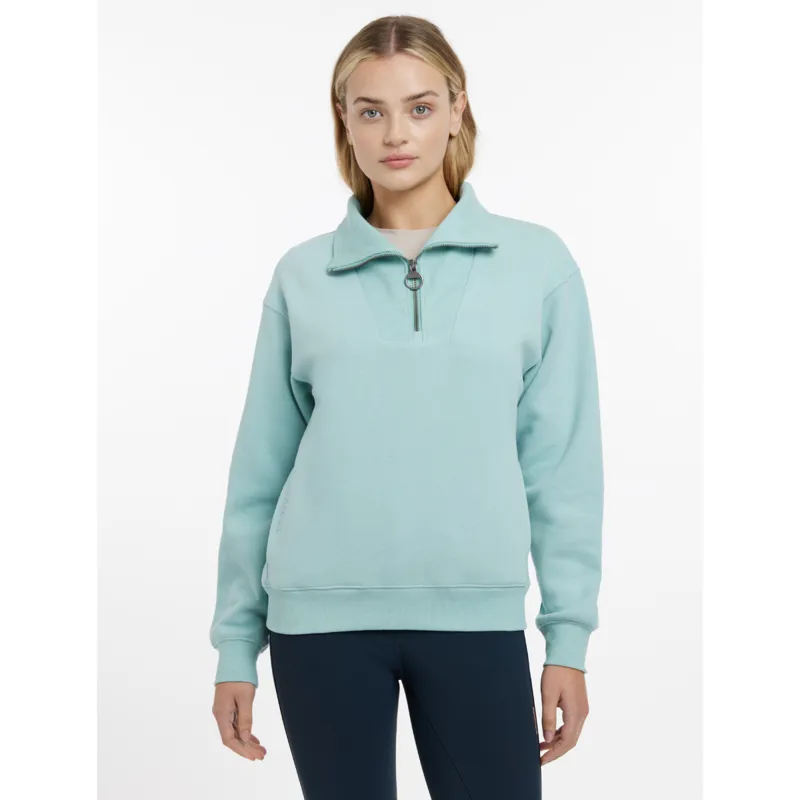 LeMieux Ladies Keira Quarter Neck Sweat - Aqua