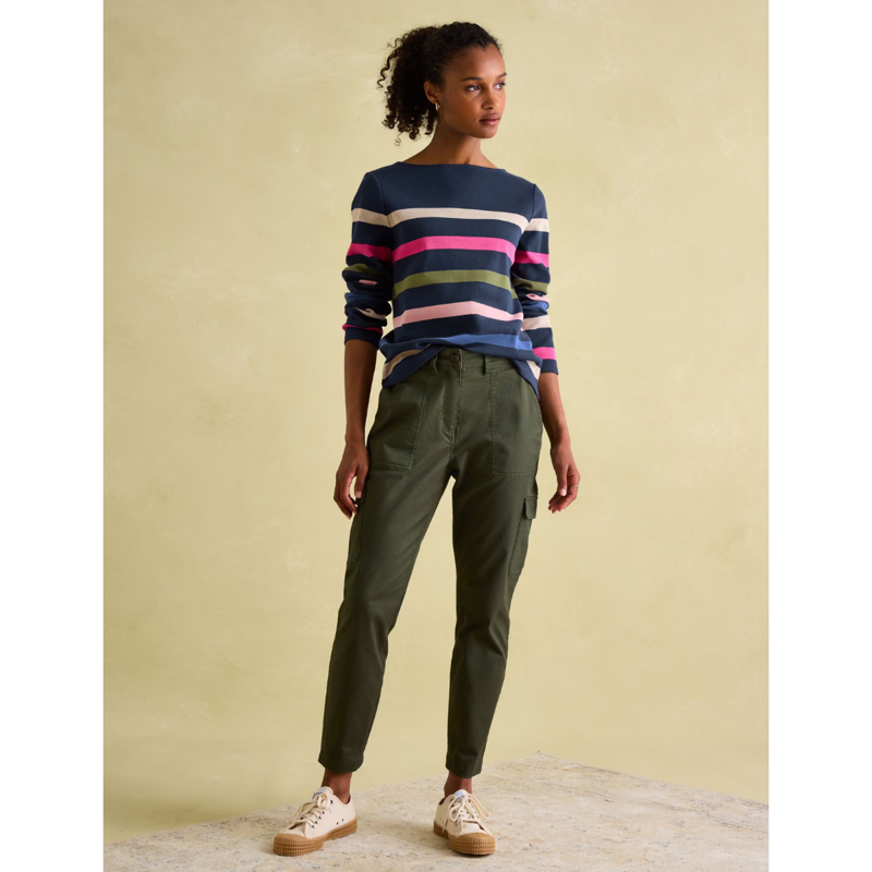 Joules Ladies New Harbour Top - Navy Multi Stripe-3