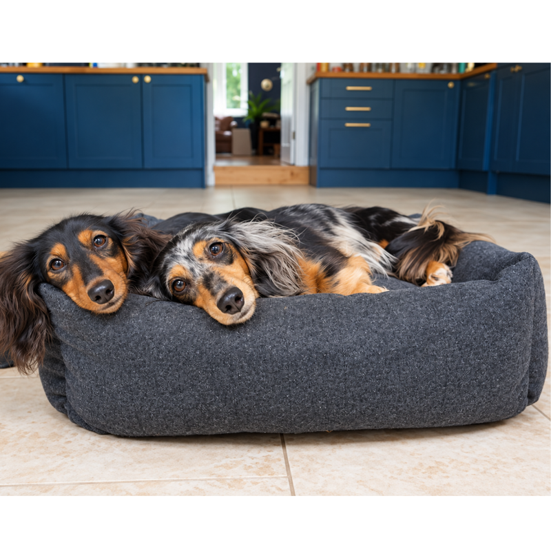 Rosewood Grey Felt Memory Foam Bed-2