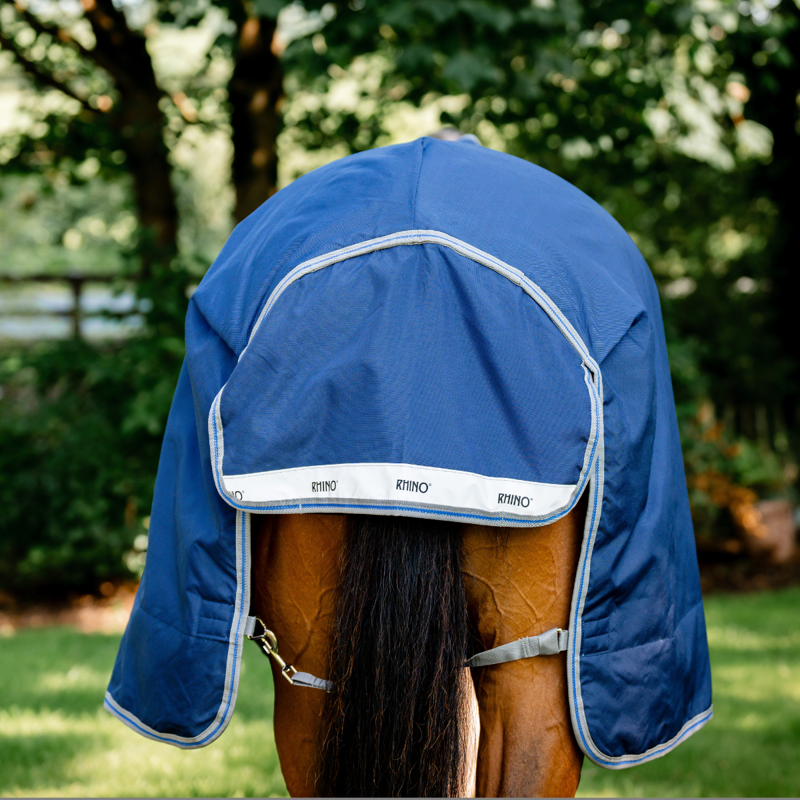 Horseware Rhino 250g Medium Wug VL Turnout Rug  - Navy/Titanium Grey Classic Blue-2