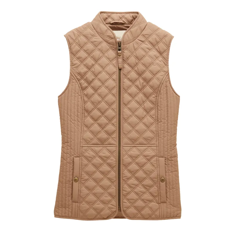 Joules Ladies Minx Showerproof Diamond Quilted Gilet - Brown