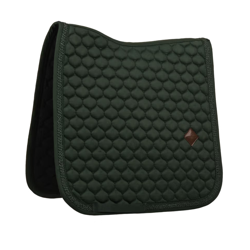 Kentucky Classic Onion Plaited Glitter Rope Dressage Saddlepad Full - Dark Green