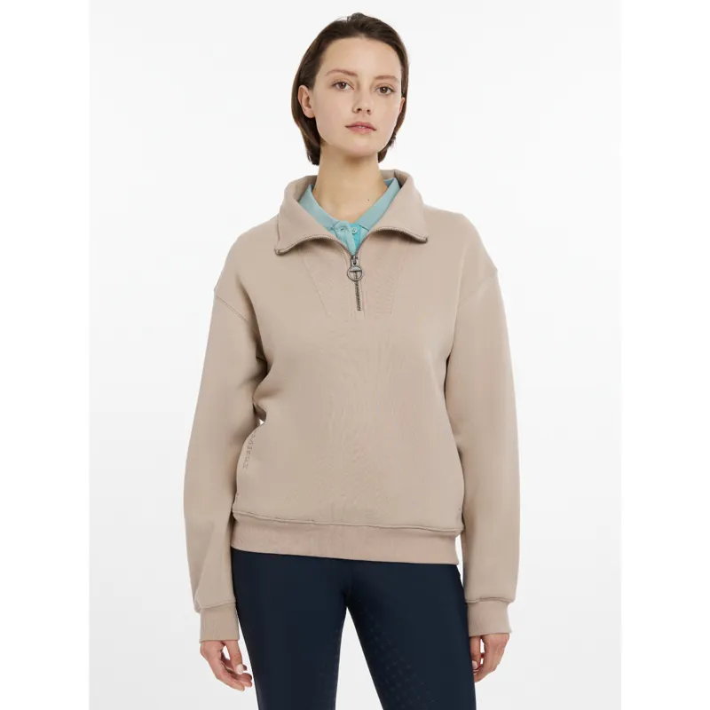 LeMieux Ladies Keira Quarter Neck Sweat - Almond