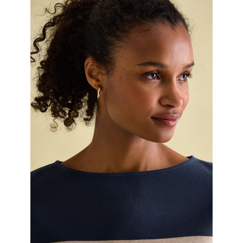 Joules Ladies New Harbour Top - Navy Multi Stripe-5