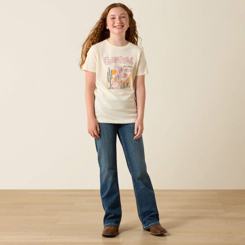 Ariat Youth Cowgirl Vibes T-Shirt - Natural-3