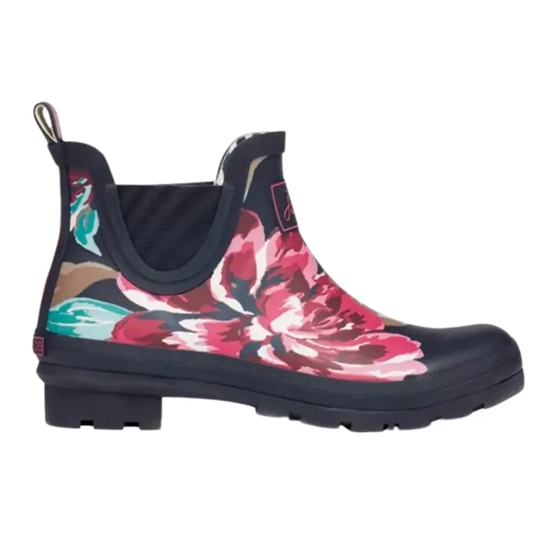 Joules Wellibobs Ladies Short Printed Wellies - Navy All Over Floral