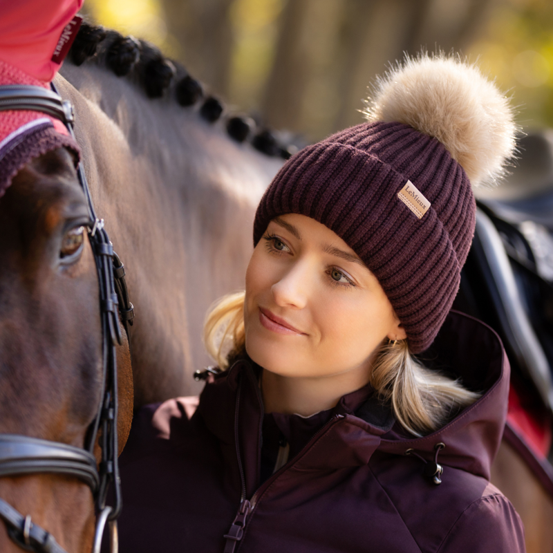 LeMieux Clara Rib Beanie - Damson-4
