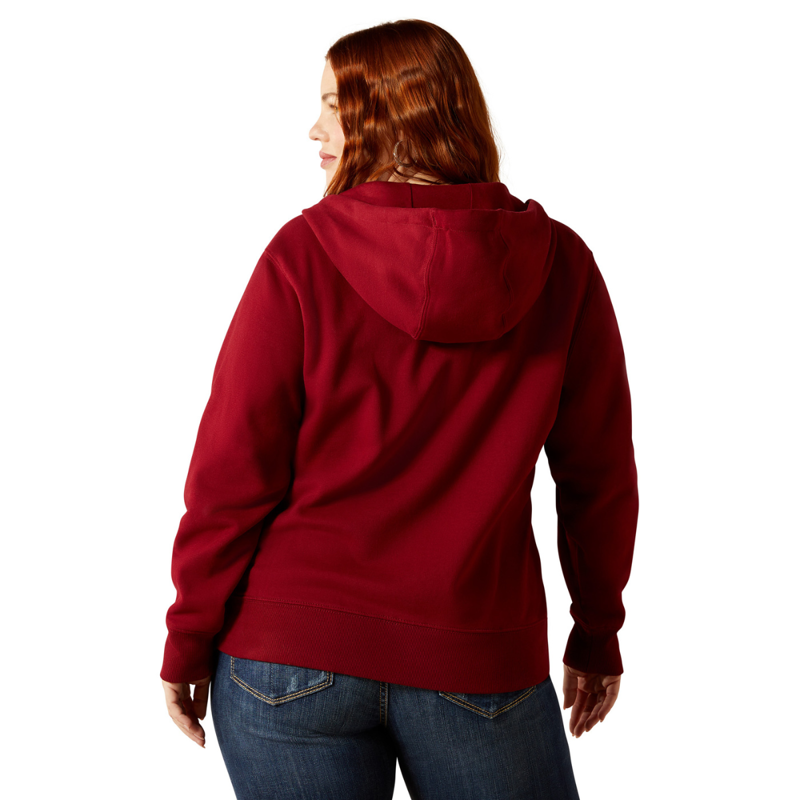 Ariat Women's Stitched Full Zip Hoodie - Biking Red-1