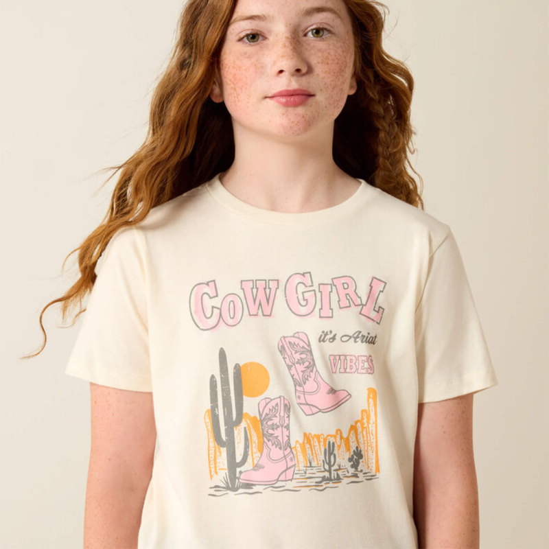 Ariat Youth Cowgirl Vibes T-Shirt - Natural-2