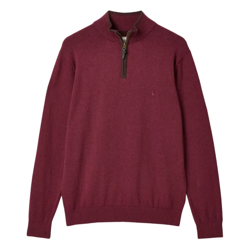 Joules Men's Hillside Quarter Zip Knit Jumper - Port
