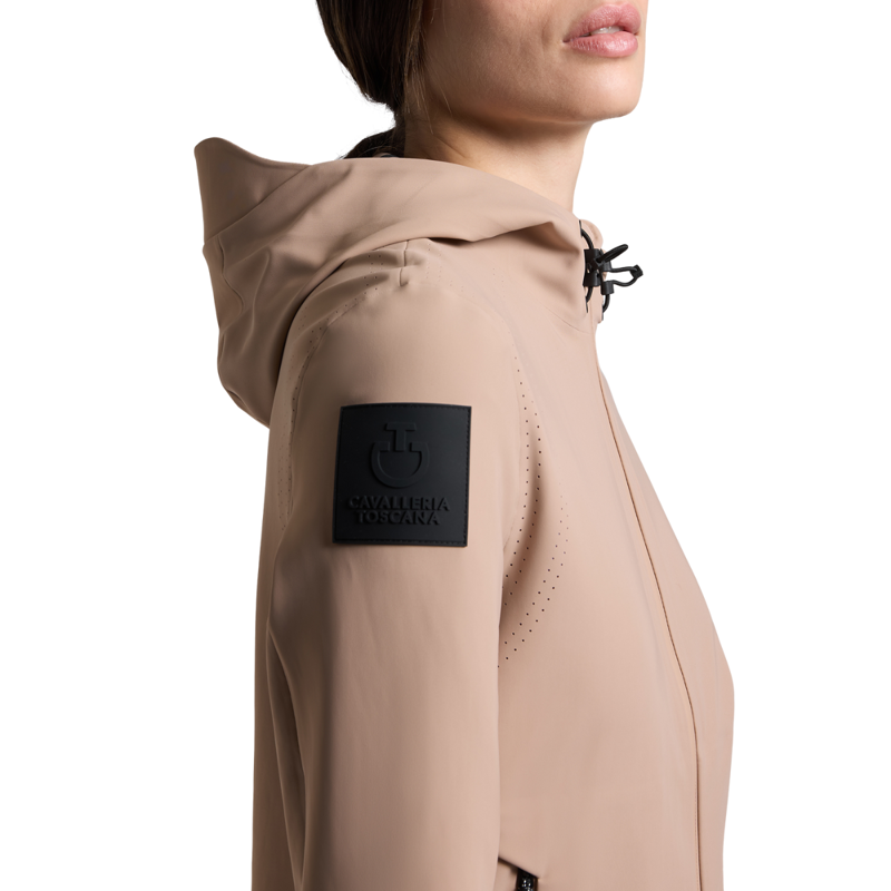 Cavalleria Toscana Women's Perforated Jersey Softshell Jacket - Sand-2
