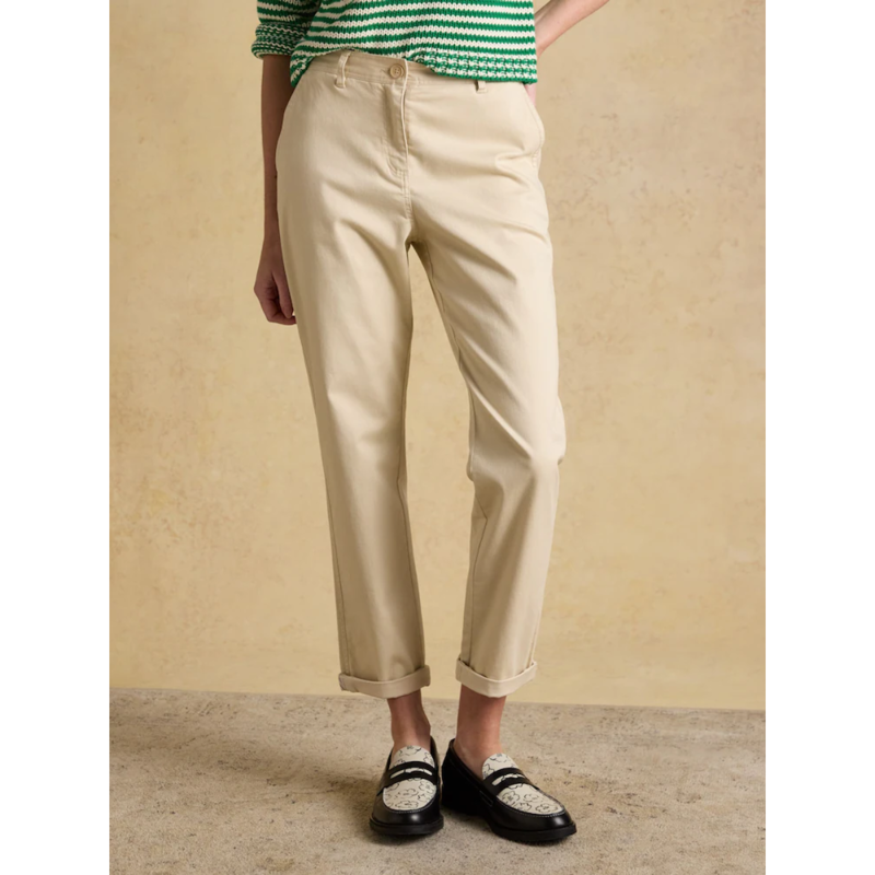 Joules Ladies Straight Leg Chino Trousers - Sand-1