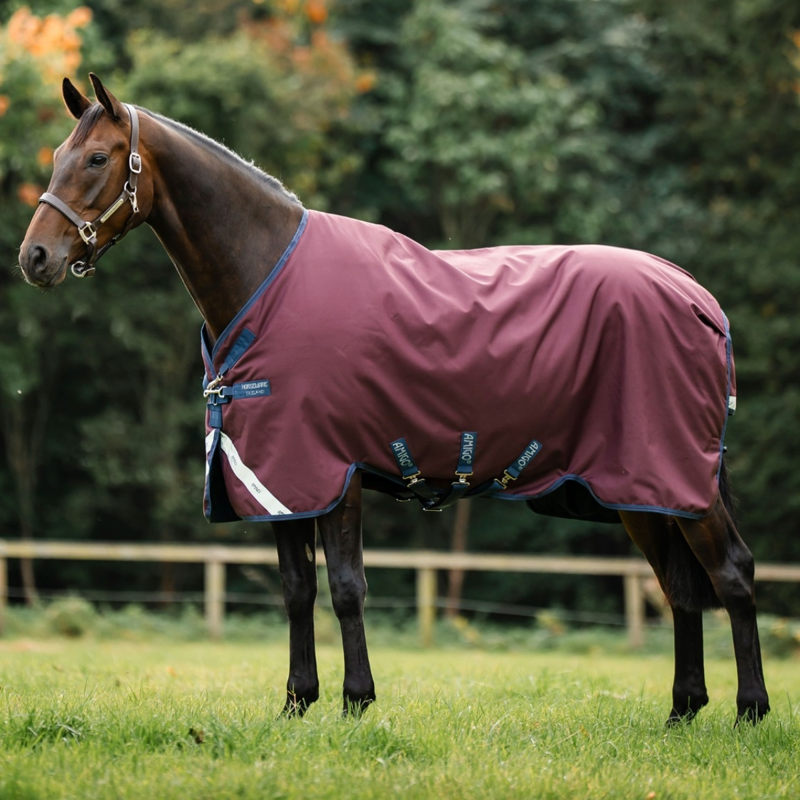 Horseware Amigo 1200D 50g Turnout Rug - Burgundy/Navy/Titanium Grey