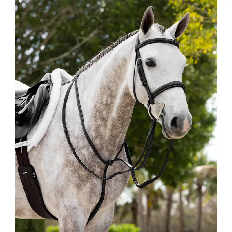 LeMieux Hunter Standing Martingale - Black/Silver-1