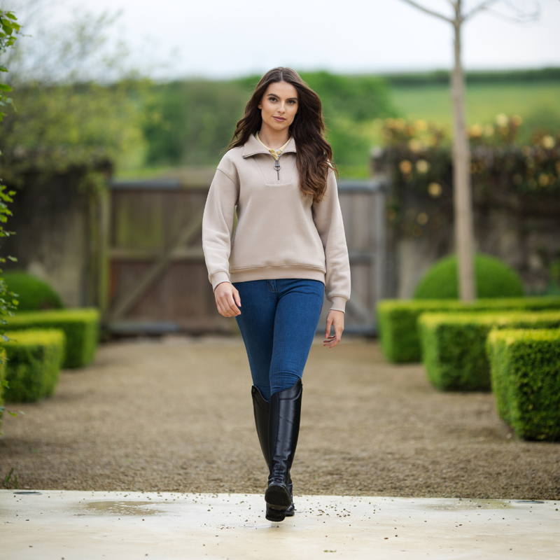 LeMieux Ladies Keira Quarter Neck Sweat - Almond-6