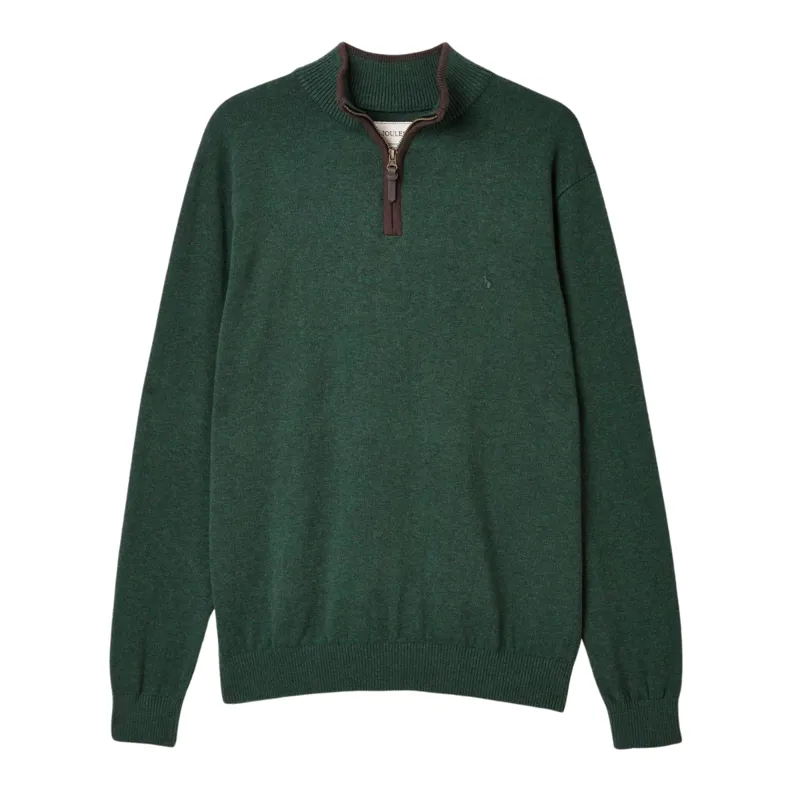 Joules Men's Hillside Quarter Zip Knit Jumper - Dark Green